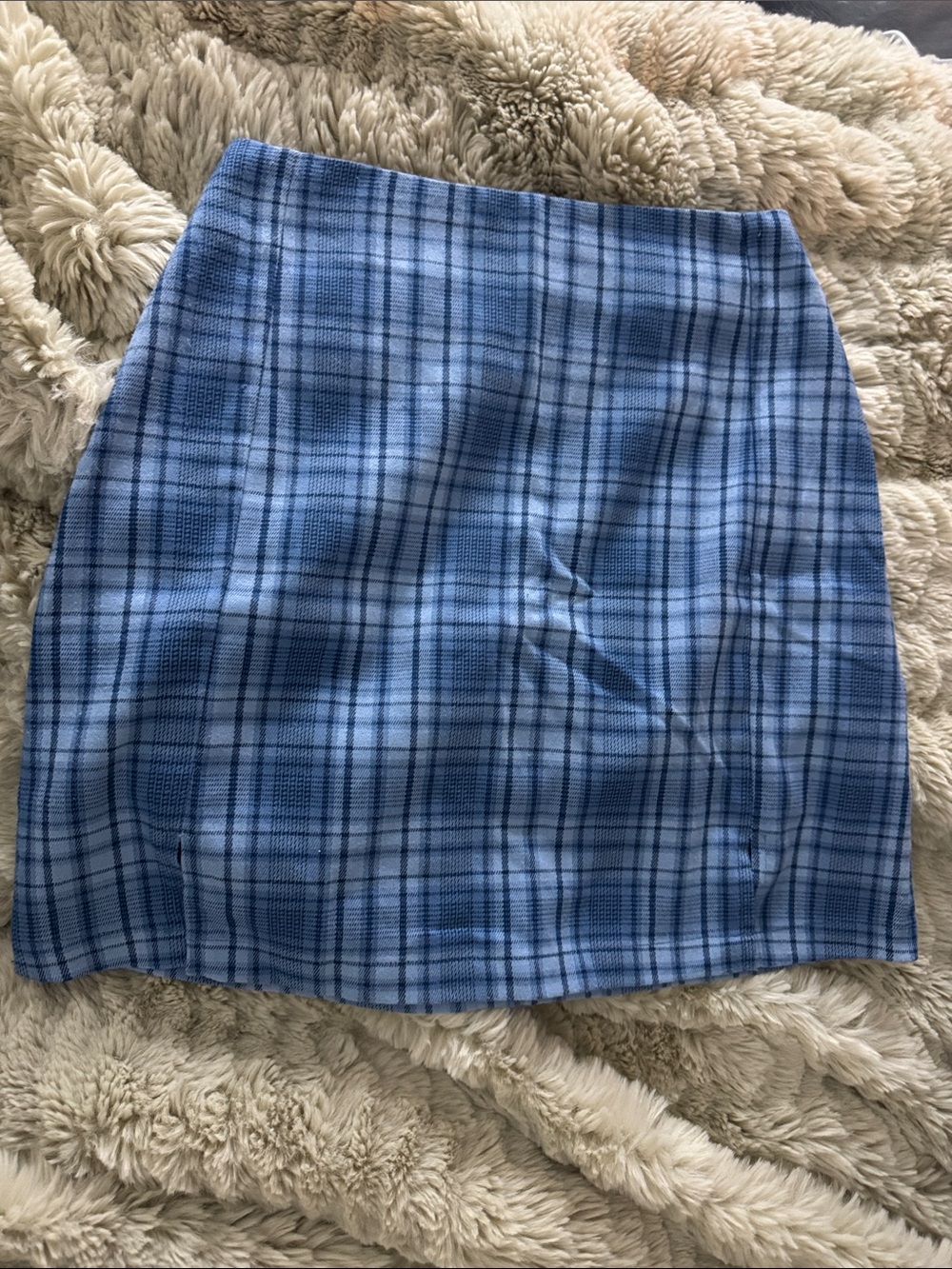 Brandy Melville Blue Plaid Mini Skirt - Women